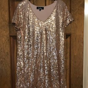 Lulus gold sparkle dress